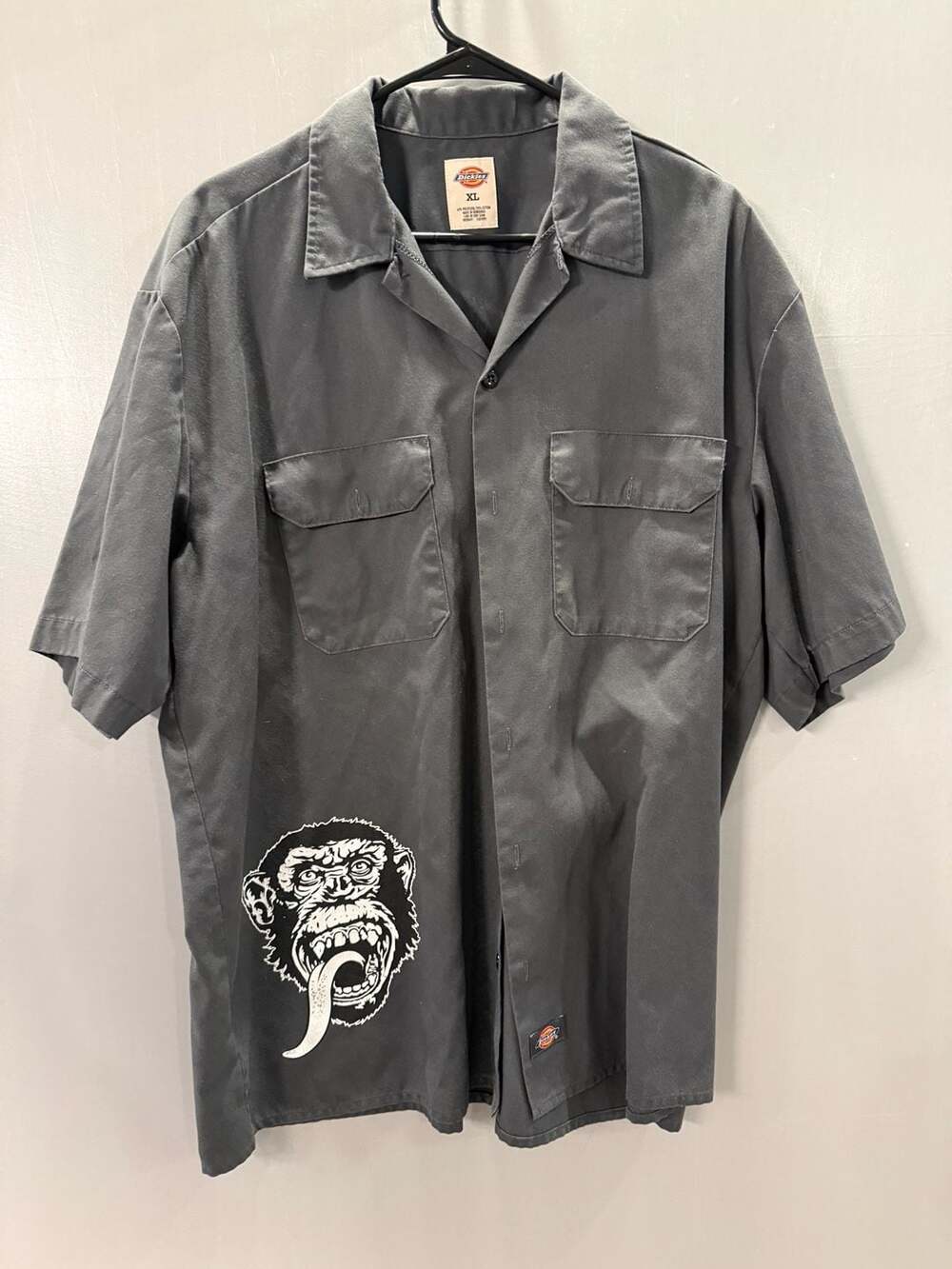 Dickies Gas Monkey Garage Work Shirt Size XL Charcoal Gray